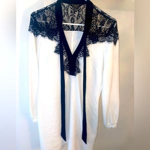 Lipsy London white and black lace dress. Worn only once